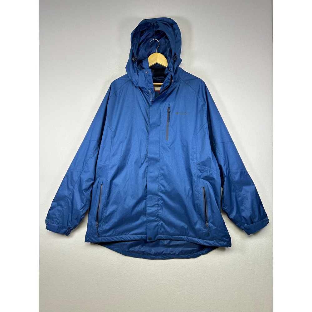 Gorpcore Mountain Warehouse Mens XXL Blue Extreme Waterproof Rain Jacket Hooded‎